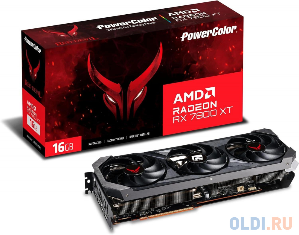 Видеокарта PowerColor RX 7800XT Red Devil 16GB GDDR6 256bit 3xDP HDMI 3FAN в Москвe