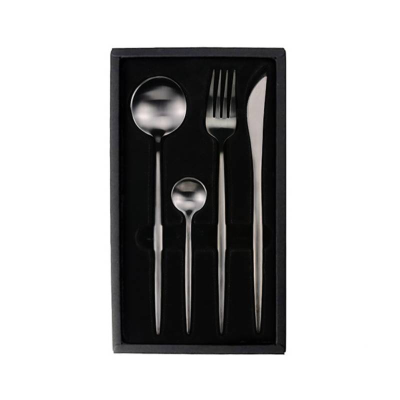 Набор столовых приборов Xiaomi Maison Maxx Stainless Steel Modern Flatware Set Black в Москвe