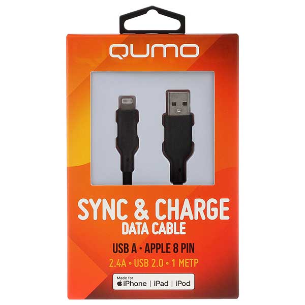 Кабель Qumo MFI С48 USB-A - Lightning 1m Black 32987 в Москвe