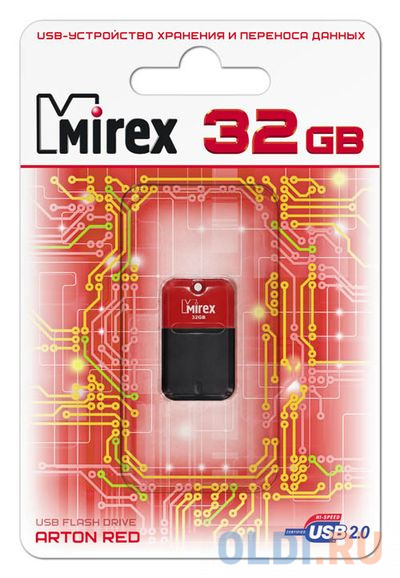 Флеш накопитель 32GB Mirex Arton, USB 2.0, Красный в Москвe