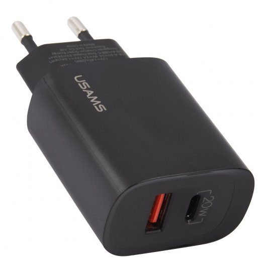 Сетевое зарядное устройство USAMS US-CC121 T35 20Вт, USB, USB type-C, Quick Charge, PD, 3A, черный (CC121TC02) в Москвe