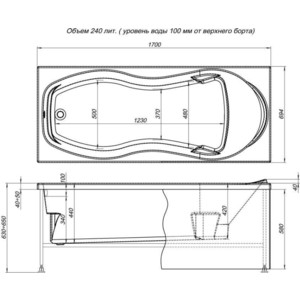 Акриловая ванна Aquanet Tessa New 170x70 с каркасом и панелью (242925, 242155) в Москвe