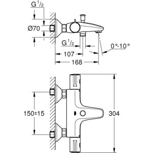 Термостат для ванны Grohe Grohtherm 800 с душевым гарнитуром, хром (34576000, 27389002)