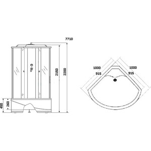 Душевая кабина Niagara NG-7710W 100х100х220