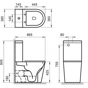 Унитаз-компакт безободковый BelBagno Sfera-R с сиденьем микролифт (BB2141CPR, BB2141T, BB865SC)