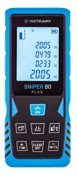 Дальномер лазерный, от 5 см, до 80 м, точность до 1.5 мм, ударопрочный, аккумулятор, Instrumax SNIPER 80 PLUS (IM0129)