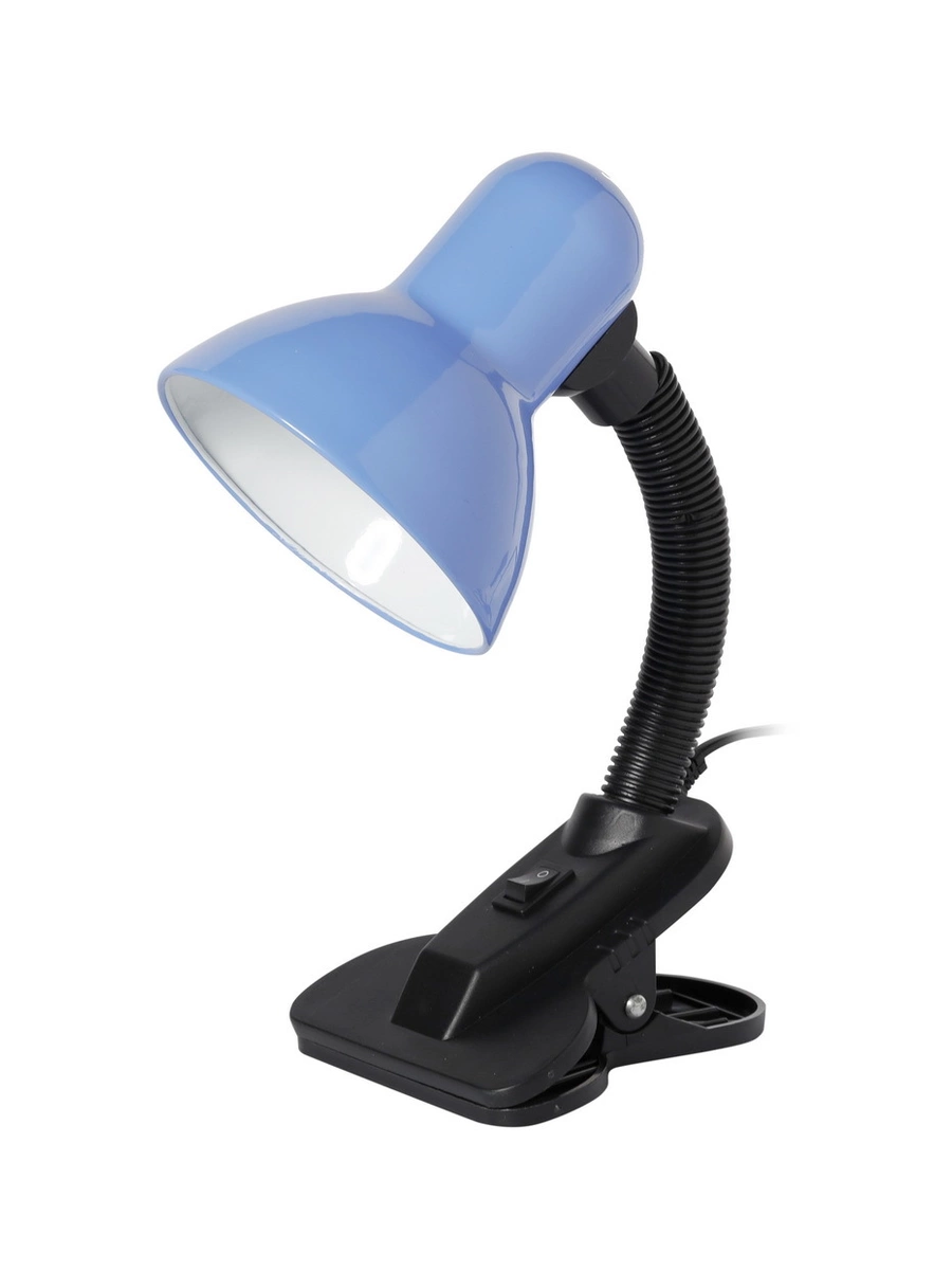Светильник на прищепке Smartbuy SBL-DeskL01-Blue, E27, до 40 Вт, без ламп, голубой (SBL-DeskL01-Blue)
