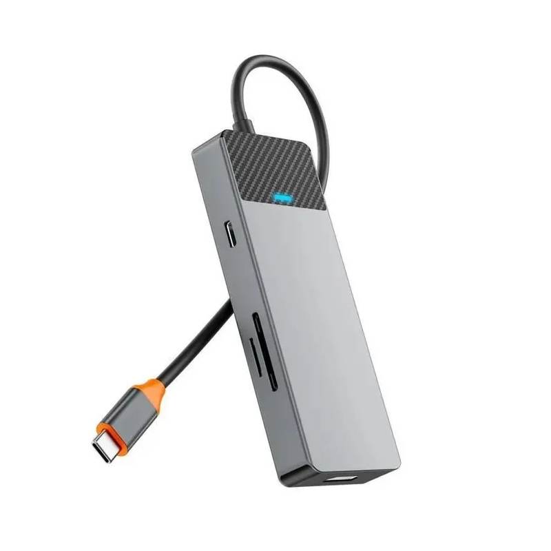 Хаб USB Wiwu Linker A721HD 7-in-1 USB-C Grey 6976195094039