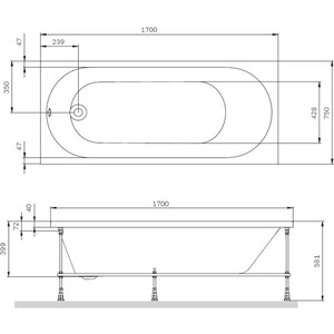 Акриловая ванна Am.Pm X-Joy 170х70 с каркасом (W94A-170-070W-A1, W94A-170-070W-R)