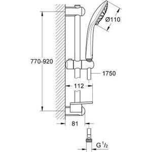 Душевой гарнитур Grohe Euphoria Duo с полочкой, 90 см, хром (27225001)