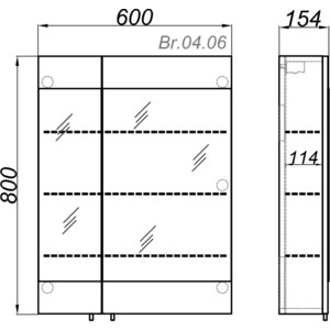 Зеркальный шкаф Aqwella Бриг 60x80 белый (Br.04.06/W)