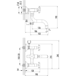 Смеситель для ванны Lemark Practica напольный (LM7512C, LM8565C)