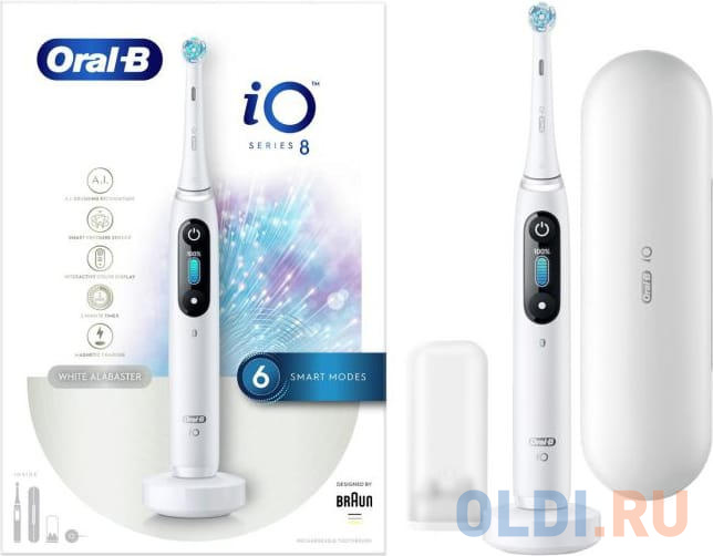 Электрическая зубная щетка IO8 WHITE ORAL-B