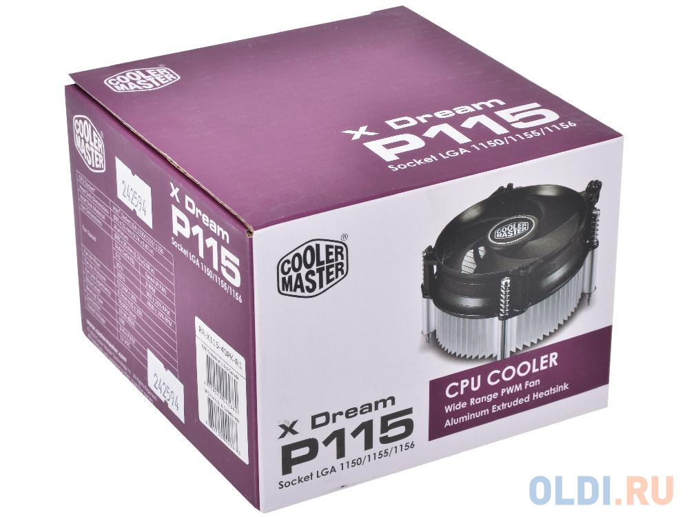 Кулер Cooler Master X Dream P115 (RR-X115-40PK-R1) 1150/1155/1156 fan 9 cm, 4000 RPM, PWM, 52 CFM, TPD 90W