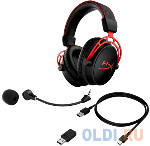 Игровая беспроводная гарнитура HyperX Cloud Alpha (2,4 ГГц, USB, 50 мм, сменные амбушюры, 4P5D4AA/HHSA1-DH-BK/G)