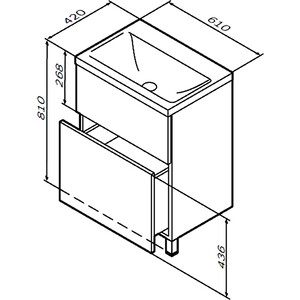 Тумба с раковиной Am.Pm Gem 60 белый глянец (M90FSX06022WG32, M90WCC0602WG)