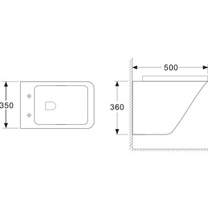 Унитаз подвесной безободковый Ceramica Nova Mono Rimless с крепежом, с сиденьем микролифт (CN1902)