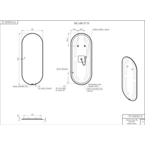 Зеркало Cersanit Eclipse Smart 50х122 с подсветкой, датчик движения, черная рамка (64151) в Москвe