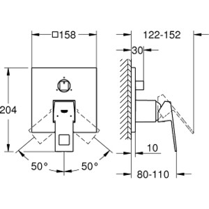 Смеситель для ванны Grohe Eurocube для механизма 35600 (24094000)