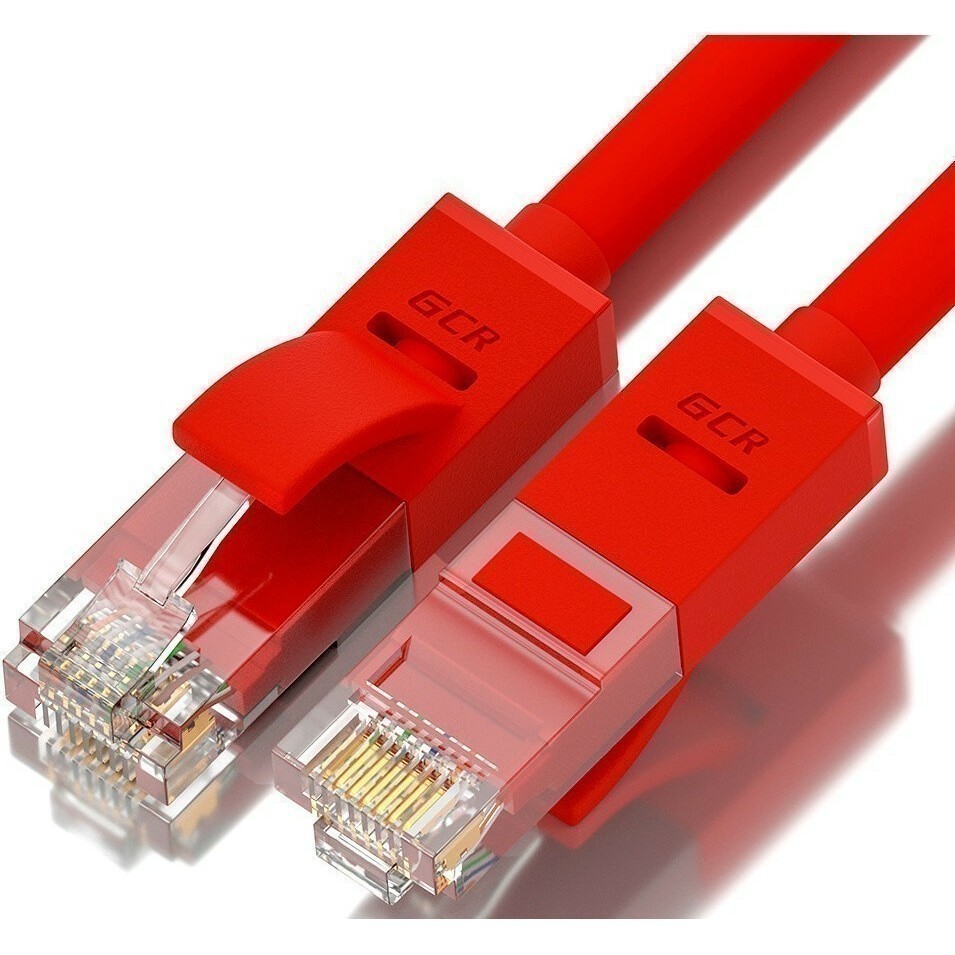 Патч-корд UTP кат.5e, 30 см, RJ45-RJ45, красный, Greenconnect (GCR) GCR-LNC04-0.3m