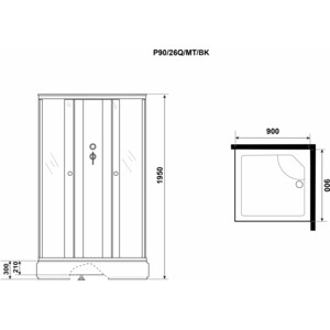 Душевая кабина Niagara Promo P90/26Q/MT/BK 90х90х195 в Москвe