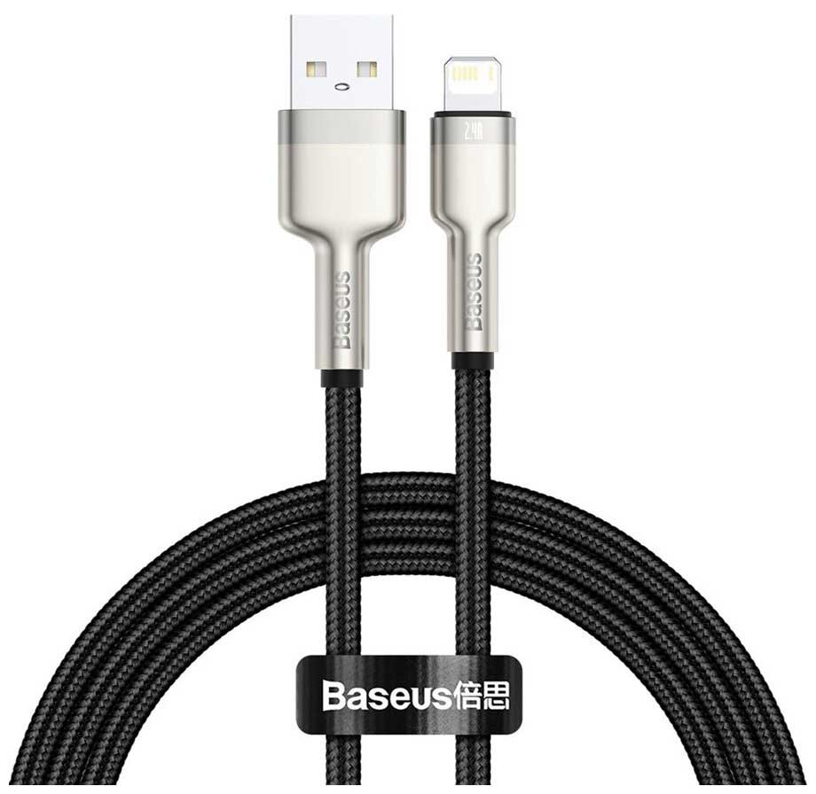 Кабель Baseus Cafule Series USB - Lightning 2.4A 1m Black CALJK-A01 в Москвe