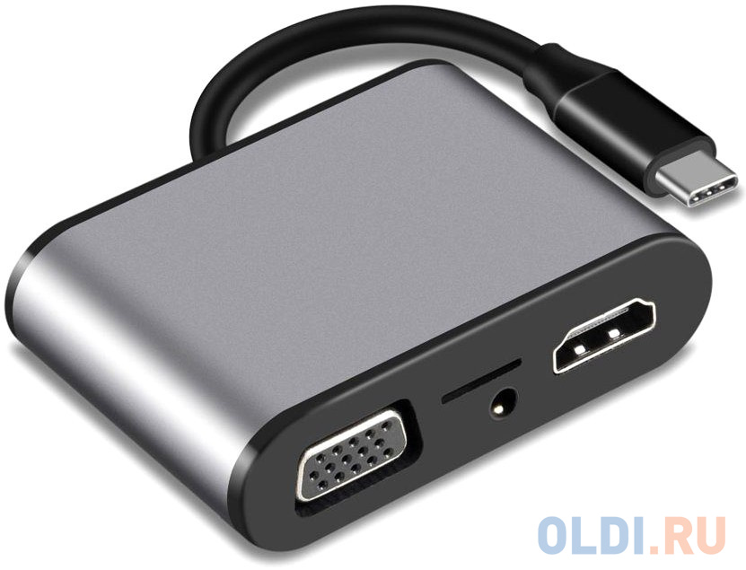 VCOM CU425M Адаптер USB3.1 Type-CM-->HDMI +VGA+3XUSB +PD charging+TF+AUDIO,Aluminum Shell, VCOM  <CU425> в Москвe