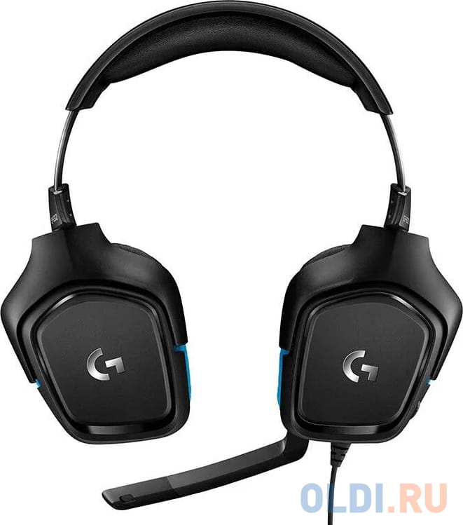 Наушники с микрофоном Logitech G431 черный/синий 2м мониторные оголовье (981-000772)