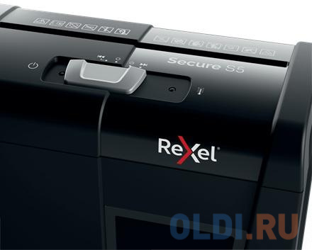 Шредер Rexel Secure S5 EU черный (секр.Р-2)/ленты/5лист./10лтр./скрепки/скобы