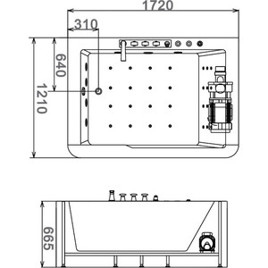 Акриловая ванна Gemy 172x121 с гидромассажем (G9226 K)