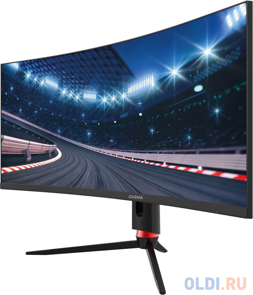 Монитор Digma 34" Overdrive 34A711Q черный VA LED 4ms 21:9 HDMI M/M матовая HAS Piv 300cd 178гр/178гр 3440x1440 165Hz G-Sync FreeSync DP UW 7.3кг в Москвe