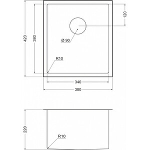 Кухонная мойка EMAR EMB-130 PVD Nano Satine в Москвe