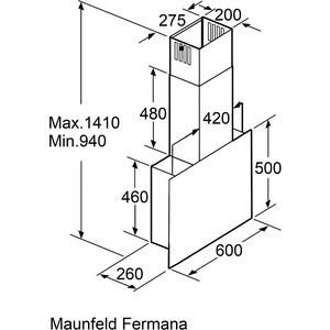 Вытяжка MAUNFELD Fermana 60 чёрный