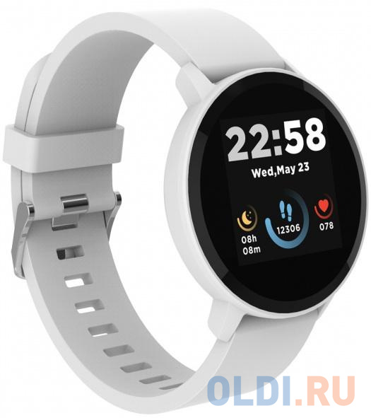 Smart watch, 1.3inches IPS full touch screen, Round watch, IP68 waterproof, multi-sport mode, BT5.0, compatibility with iOS and android, Silver white