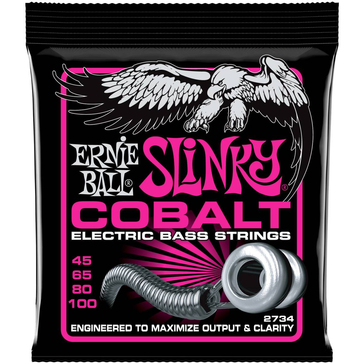 Струны для бас-гитары ERNIE BALL 2734 Cobalt Slinky Super 45-100