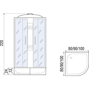 Душевая кабина River Nara Light XL 90/24 MT