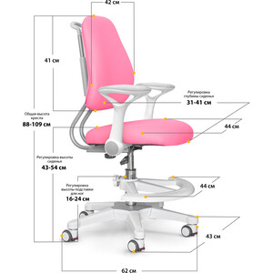 Детское кресло ErgoKids Y-507 KP Armrests (Y-507 ARM/KP) (с подлокотниками) обивка розовая однотонная в Москвe