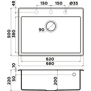 Кухонная мойка Omoikiri Tedori 68 PL leningrad grey (4993570)