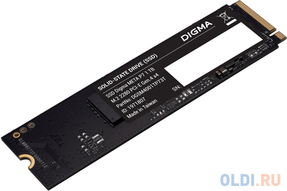 Накопитель SSD Digma PCIe 4.0 x4 1TB DGSM4001TP73T Meta P7 M.2 2280