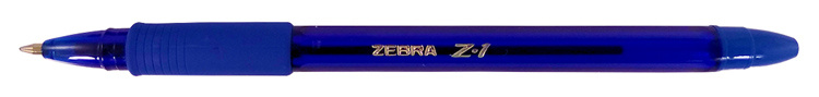 Ручка шариковая Zebra Z-1 Colour (C-BA26-ZA-BK), корпус синий (12 шт. в уп-ке)