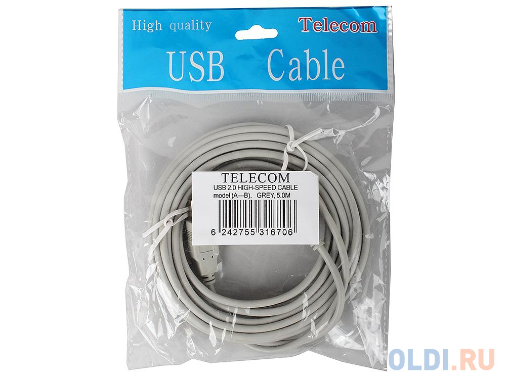 Кабель USB 2.0 AM/BM Telecom 5м,  [TC6900-5.0M] в Москвe