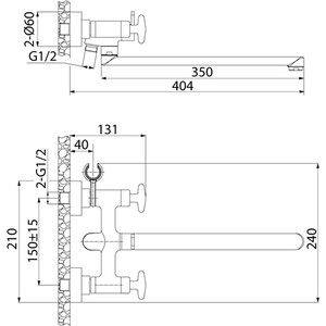 Смеситель для ванны IDDIS Acros (ACRSBL2i10WA)