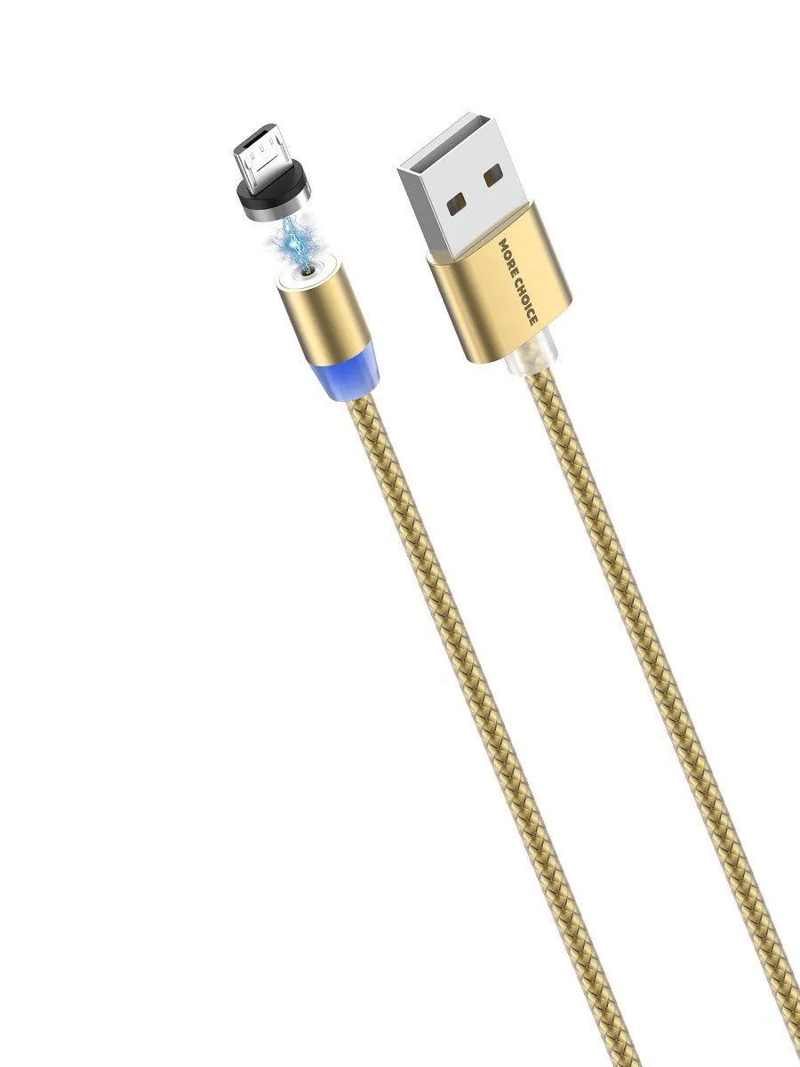 Кабель Micro USB-USB, 3A быстрая зарядка, 1м, золотистый MORE CHOICE K61Sm