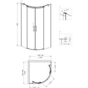 Душевой уголок Grossman Galaxy 100x100 с поддоном, прозрачный, хром (GR-4100, GR-S1100100)