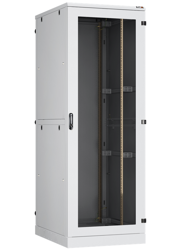 Шкаф телекоммуникационный напольный 47U 800x1000 мм, стекло/металл, серый, разборный, TLK TFA-478010-GHMH-GY (TFA-478010-GHMH-GY)