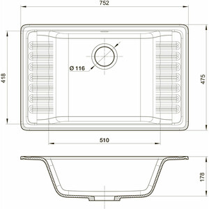 Кухонная мойка GranFest Quarz GF-Z71 серая