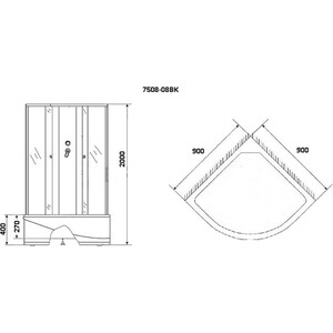 Душевая кабина Niagara NG-7508-14BK 90х90х200