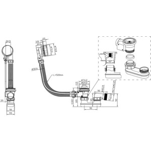 Слив-перелив Triton CK60PF 600 мм, ручка металл (Щ0000039638) в Москвe