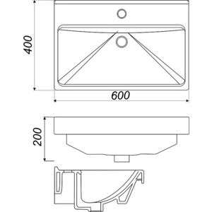 Раковина мебельная Sanita luxe Fest 60х40 (FST60SLWB01)