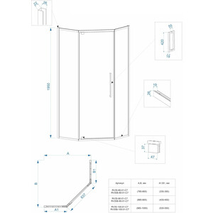 Душевой уголок Veconi Rovigo RV-35 80x80 прозрачный, хром (RV35-80-01-C7)